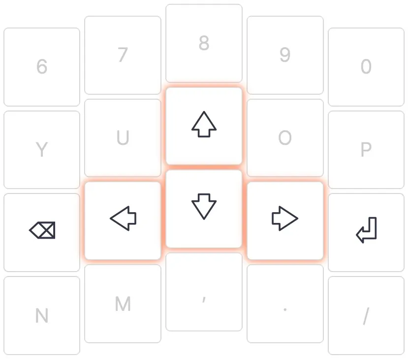 Arrow keys on home row