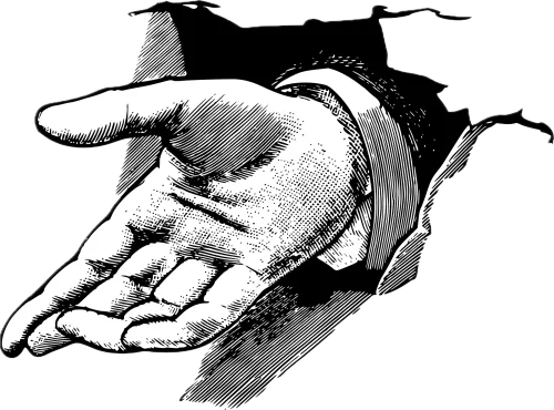 Hand offering something